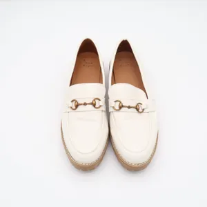 A New Day Danica Loafers Womens US 8.5 Off White Leather Horsebit Lug Sole Shoes thumbnail 6