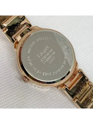 Rose gold tone women’s watch 29mm quartz analog floating crystals 7” running thumbnail 8