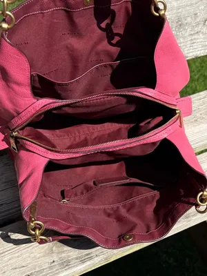 Coach 1016 Dalton 31 Wine Multi Colorblock Pebble Leather Shoulder Bag thumbnail 9