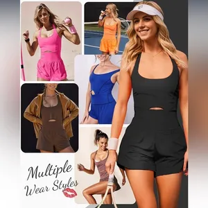 Womens New Wenlia Workout Romper Onesie with Padded Bras Sleeveless Romper thumbnail 2