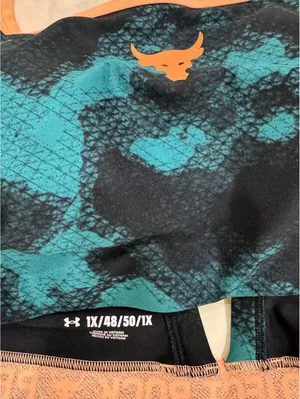 Under Armour Project Rock Crossback Green Orange Sports Bra Plus Size 1X thumbnail 7