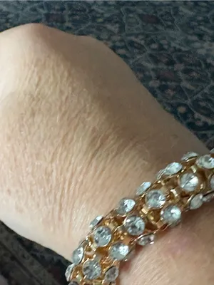 Kendra Phillip Gold & Crystal Tennis Bracelet Signed thumbnail 3