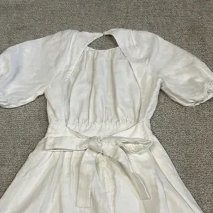 Reformation Irwin Dress Womens 2 White Linen Lined Open Back Mini Party thumbnail 10