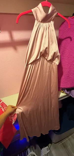 Champagne Lucca Satin dress Pink Size L thumbnail 1