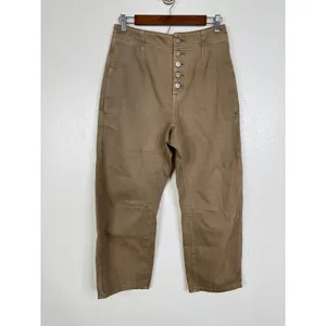 Free People We The Free Osaka Jeans Brown High Rise Button Fly Tapered OB1102336 thumbnail 3