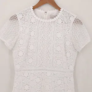 LOFT Floral Lace Mini Dress Womens Size 2P White Short‎ Sleeve Bridal Clean Girl thumbnail 10