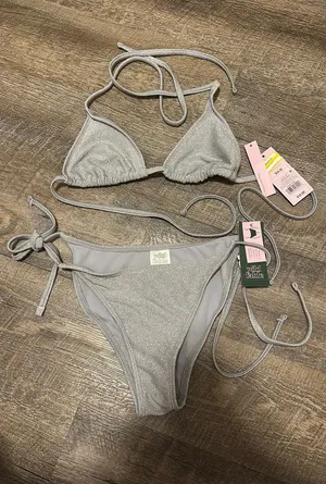 Wild Fable Silver Sparkly Bikini Set thumbnail 1