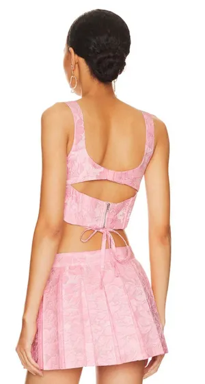 For Love & Lemons NWT Mira Crop Top in Pink thumbnail 10