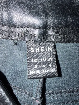 SHEIN Black Faux Leather Wide-Leg Jeans thumbnail 6