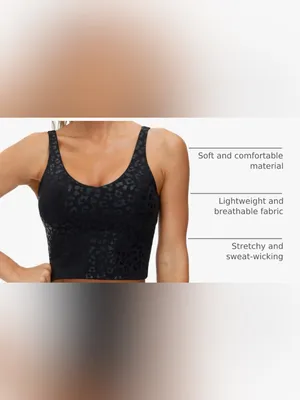 The Gym People Womens' medium Sports Bra Longline Wirefree Padded Medium Support thumbnail 9