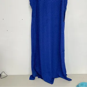 Lulus Blue Polka Dot Spaghetti Strap Casual Slip Dress Womens S Midi Coquette thumbnail 3