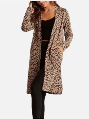 Abercrombie & fitch leopard print long cardigan sweater XS thumbnail 4
