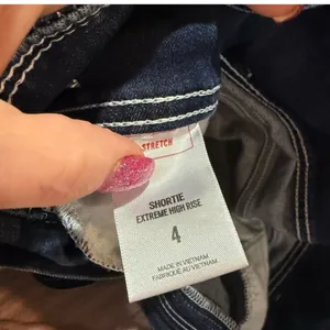 Express Dark Denim Jean Shorts thumbnail 9