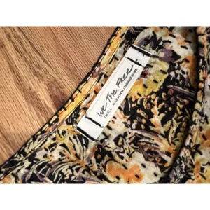 Free People We The Free Small COOL MEADOW Printed Floral Top Orange Earthy Boho thumbnail 7