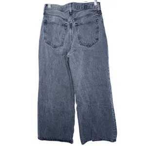 Abercrombie & Fitch The Wide Leg High Rise Black Denim Jeans Womens 26 S Short thumbnail 2