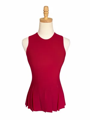 Theory Pleated Peplum Top Red Size Small thumbnail 2