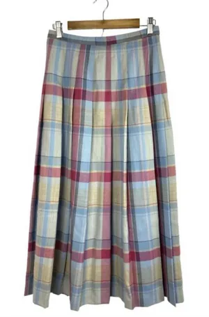 Vintage Pendleton Wool Tartan Plaid Pleated Maxi Skirt Dark Academia Preppy Cottagecore thumbnail 1