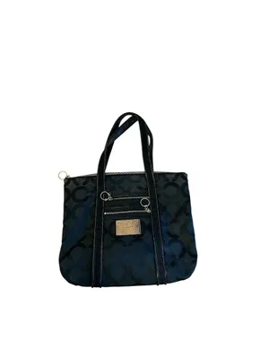 Coach Black Poppy Op Art Glam Tote thumbnail 4