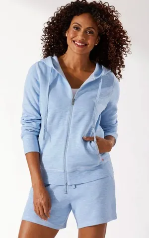 Tommy Bahama Waffle Knit Tobago Bay Full Zip Hoodie & Shorts Set Size XS/Small thumbnail 1