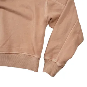 Aerie V-Neck Oversized Cropped Sweatshirt Peach‎ Terracotta Cotton Blend XS thumbnail 4