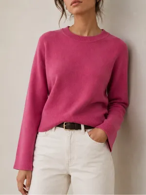 Abercrombie & Fitch Pink Crewneck Sweater Size XS Knit Stretch Bubblegum Summer thumbnail 1