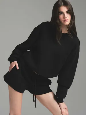 SKIMS Cotton Fleece Classic Crewneck women's size medium Onyx NWT thumbnail 2