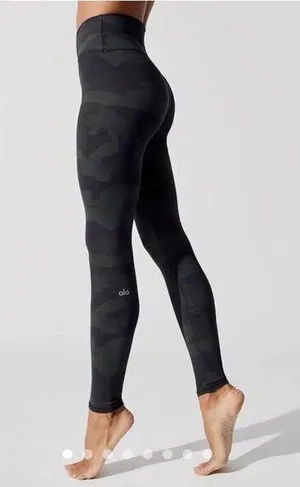 Alo Yoga High-Wasted Army Green Camo Leggings Small thumbnail 1