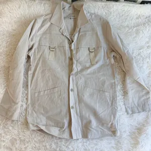 Abraham Utility Jacket Size M Beige Cotton Button Down Shirt Size M thumbnail 1