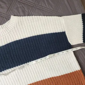 Moon & Madison Cropped Knit Pullover Sweater Beige Brown Oversize Preppy Medium thumbnail 6