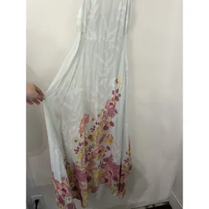 Intimately Free People Blue Floral Embrace It Maxi Dress Open Back S Square Neck thumbnail 4