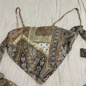 SheIn Halter top Brown Patchwork Size Small thumbnail 6