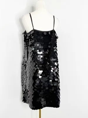 White House Black Market Black Sequin Mini Dress Size 12 NWT Party Vegas thumbnail 6