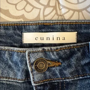 Eunina Frankie Mid Rise Girlfriend Jeans in Blue Size 15 thumbnail 6