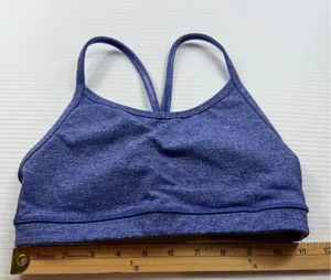 Lululemon Free To Be Bra Blue Space Dye Heathered Strappy Yoga Sports Bra Size 2 thumbnail 1