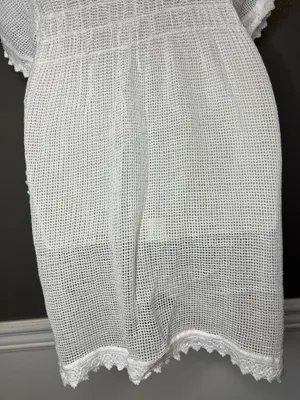 SeaSpice Cover Up Womens Medium White Crochet Mesh Lace Trim Beach Tunic Swim thumbnail 10