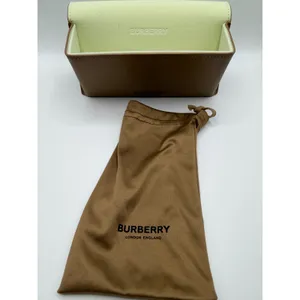 Burberry Tan Leather‎ Triangular Sunglasses Case with Dust Bag London England thumbnail 2