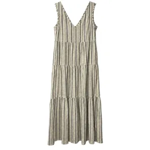 Cozy Co. Striped Maxi Dress Sz Small Sleeveless Cotton Blend Pockets Boho thumbnail 2