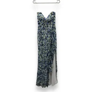 RTR Katie May Baby Cakes Off White & Blue Printed Strapless‎ Maxi Dress Sz S thumbnail 3