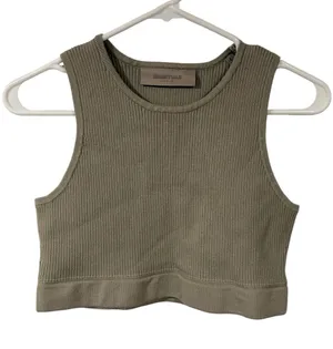 Fear of God Essentials Women's Grey Sweater Knit Sport Tank Top Size Large thumbnail 1