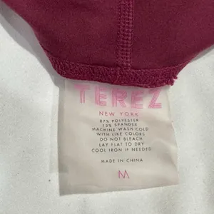Terez New York Purple Burgundy Colorblock Leggings Crop Top Set M thumbnail 8