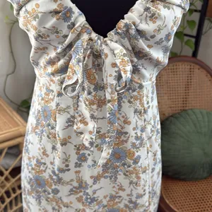 Abercrombie & Fitch White Floral Slit Leg Garden Cottage Boho Midi Slip Dress thumbnail 4