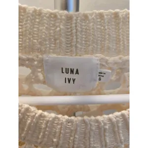 Luna Ivy Granny Square Crochet Sweater Cream Colorful Open Knit Women Size S NWT thumbnail 2