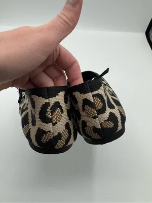 MIA Brita Mary Jane Flats Women 7.5 Tan Black GOOD Leopard Print Office Knit thumbnail 3