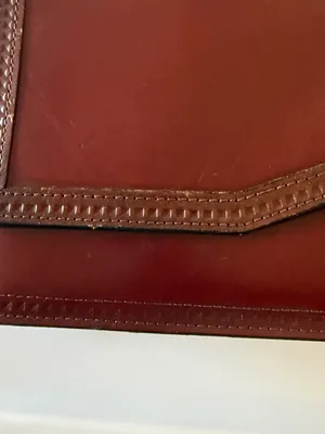 Vintage Leather Envelope Clutch - Burgundy Brown thumbnail 2