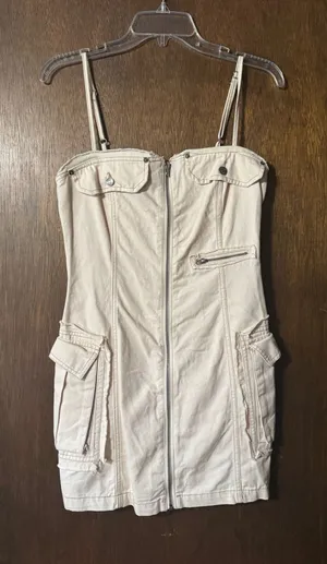Forever 21 Cargo denim mini zip dress S thumbnail 1