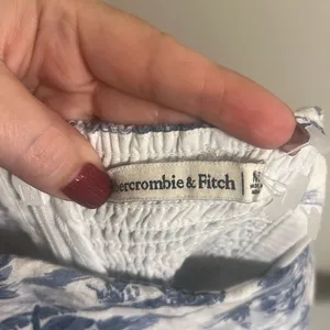 ✨Abercrombie & Fitch Linen-Blend Ruched Squareneck Mini Sz Medium Dress✨ thumbnail 6