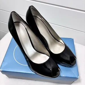 Nine West Black Peep Toe Heels Patent Upper Leather Open Toe Heels Pumps Size 9M thumbnail 10