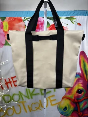 Rains Waterproof Mini Tote Bag in the sand colorway thumbnail 1