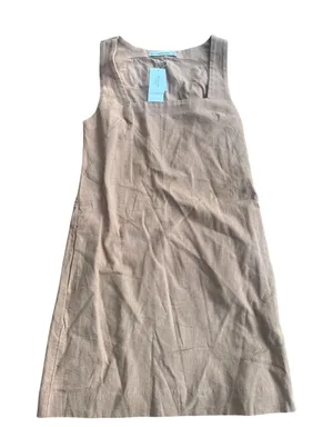 Abercrombie Linen Blend Mini Dress Clean Girl‎ Coastal Aesthetic XXS NWT thumbnail 1