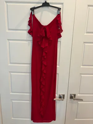 Shein Red Ruffle Dress  thumbnail 4